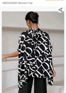 Sale!! Black And White Kaftan Top