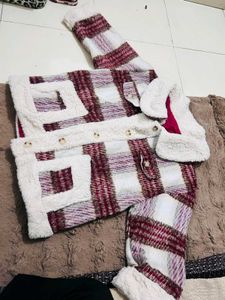 savana brand new Cute Plaid Sherpa Jacket