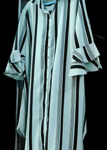 Striped Ruffle Sleeve Tunic