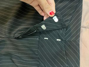 Pinstripe Flare Leg Trousers