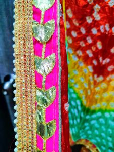 Beautiful Bandhani Dupatta With Golden Border