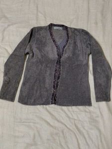 Gray Embellished Cardigan