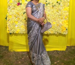 Elegant Silver Saree