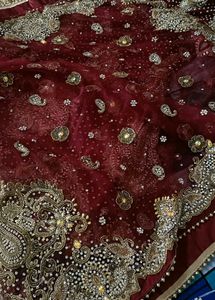 Bridal Lahanga Fish Cut Maroon
