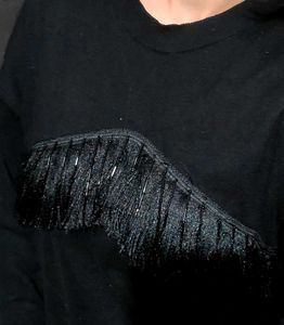 Fringe Detail Black Sweater