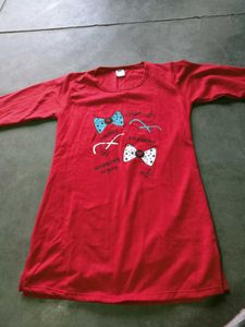 Cute Red Printed Dress