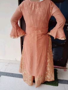 Women Layered Side Lace Flared Gown