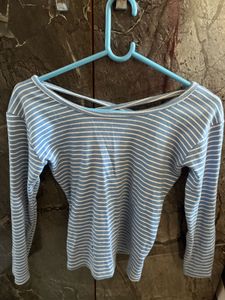 Blue Striped Top