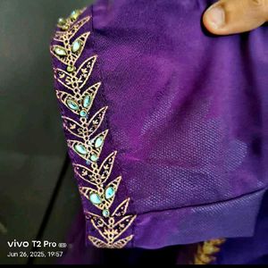 Purple Embellished Blouse