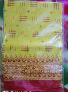 Elegant Green and yellow cotton saree set of 2