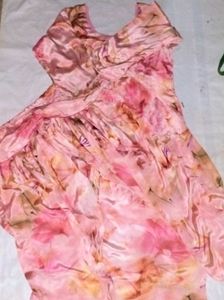 Satin Suits Flower With Dupatta Set