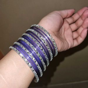 Purple Glass Bangle Set