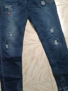 Branded Distressed Denim Jeans