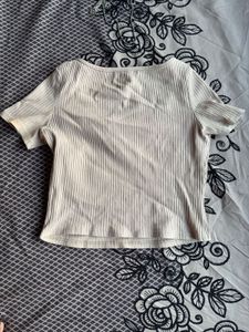 Ribbed Square Neck Crop Top