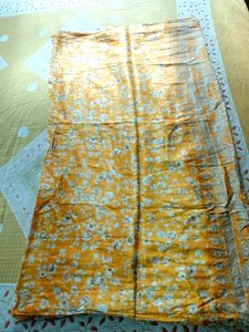 Golden yellow With Silver Silk Saree