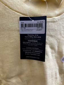 Yellow Ribbed Mock Neck Top (FRISKERS - New)
