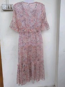 Floral Chiffon Midi Dress