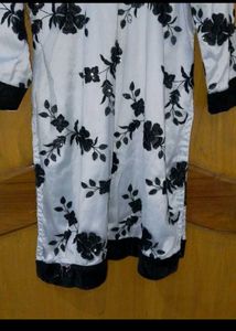 Floral Print Kurti sequence  grey black kurta