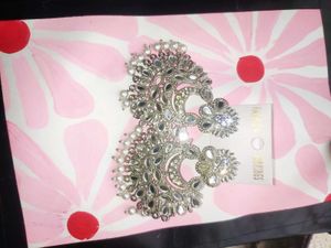 Silver Mirror &amp; Pearl Earrings