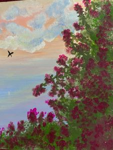 Floral Moon Painting