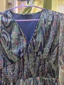 Paisley Print Long Sleeve Dress