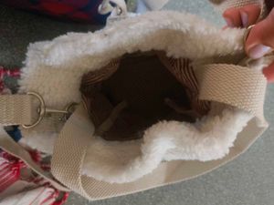 Kangol Cream Sherpa Bucket Bag