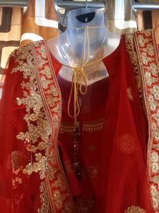 Red With Cream Color Braidel Lehenga Full Set