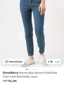 Dress Berry Women&#39;s Mid-Rise Blue Jeans