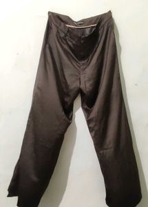 ZARA Brown Satin Straight Trouser