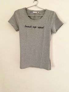 Gray 'Brunch Nap Repeat' Tee