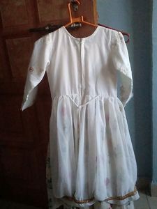 White Full Long Frock (Kids)