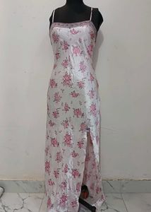 Floral Slip Dress with Lace Trim 34 to 36