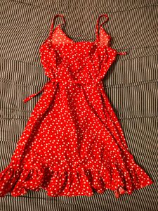 Red &amp; White Heart Print Dress