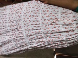 White Orange Floral Skirt
