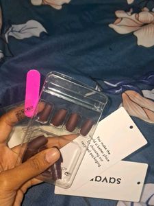 Burgundy Savana Press On Nails