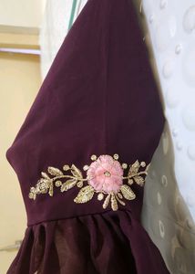 Purple Gown With Cape