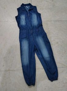 Girls Stylish Denim Jumpsuit
