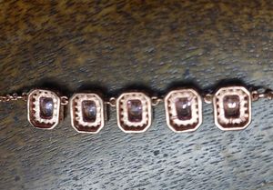 925 SS necklace with pink solitaires