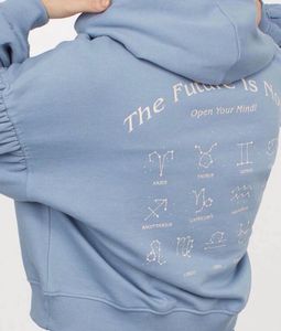 Blue Hoodie with Balloon Sleeves