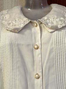 Vintage Embroidered With Pearl Buttons Shirt❤️