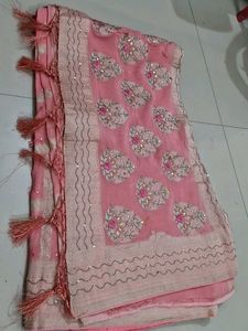 Pink Designer Saree With Blouse
