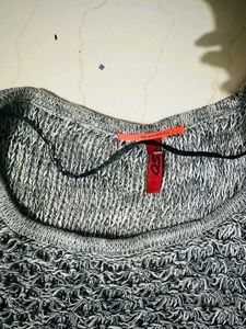 Gray Knit Sweater Dress