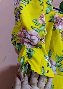 Yellow Puff Sleeve Dress