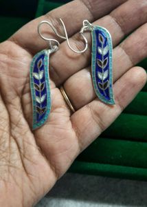 92.5 Silver Meenakari Earrings