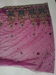 Net Febrick Saree,Silk Peticot, Stylish Blouse