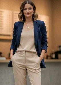 ZARA BASIC Navy Blazer