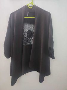 Elegant Black Lace Detail Shrug