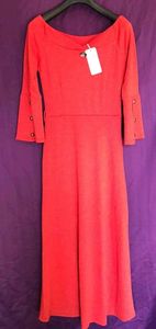 Red long shimmer party dress l size