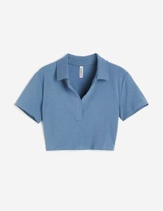 Divided Blue Crop Polo