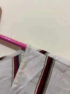 Striped Tie-Front Top